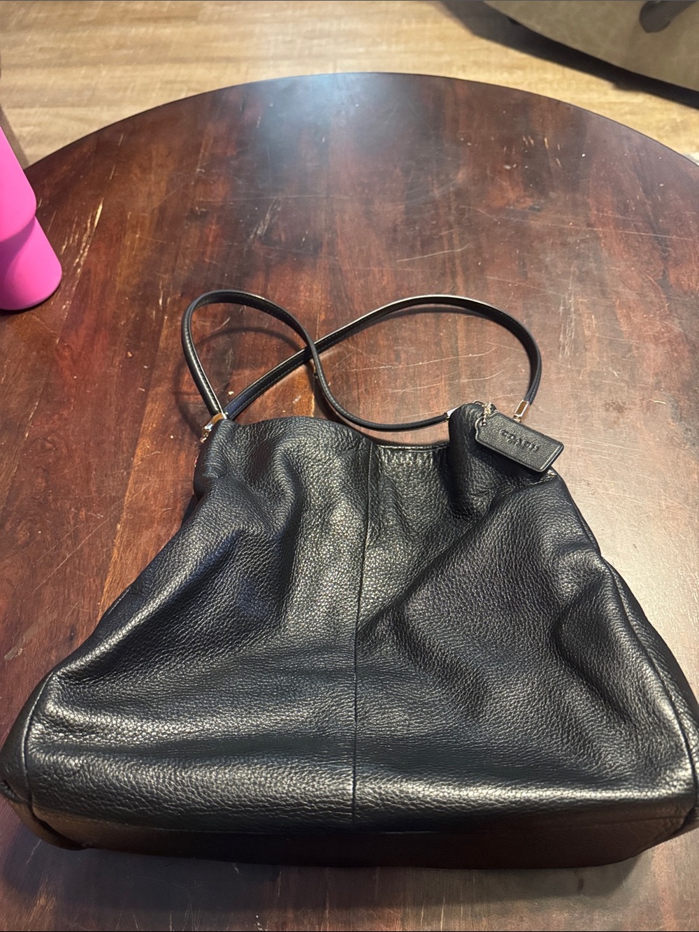Coach Black Madison Phoebe Pebbled Leather Purse